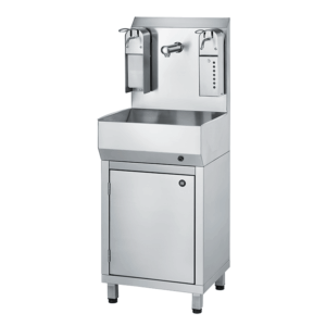 Bastion Washbasin with splash panel and cupboard/base