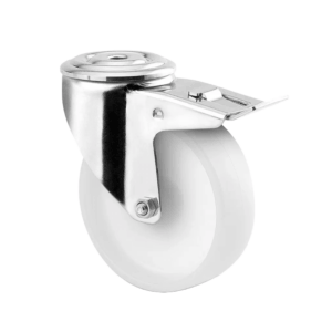 Nylon Castor Wheel SS bolt mount 12mm hole Braked